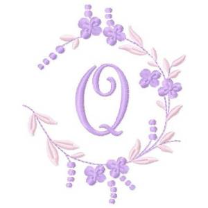Picture of Floral Monogram Q Machine Embroidery Design
