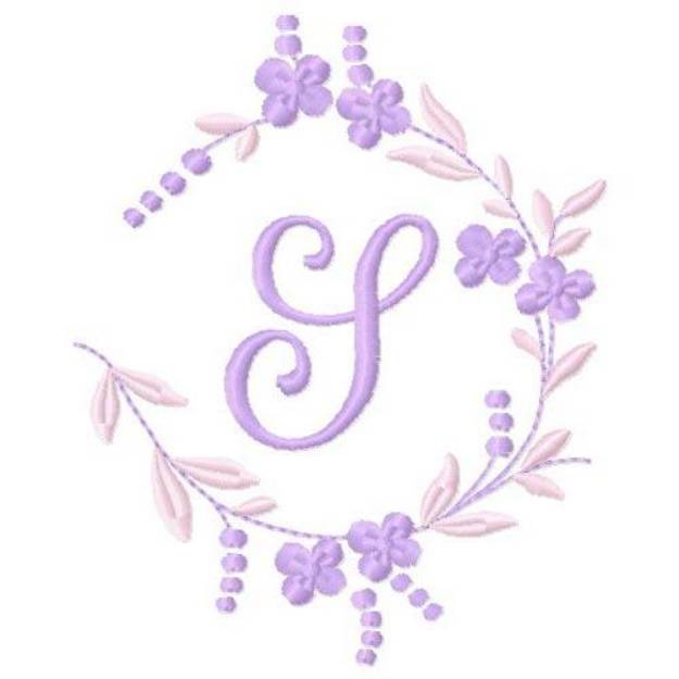 Picture of Floral Monogram S Machine Embroidery Design