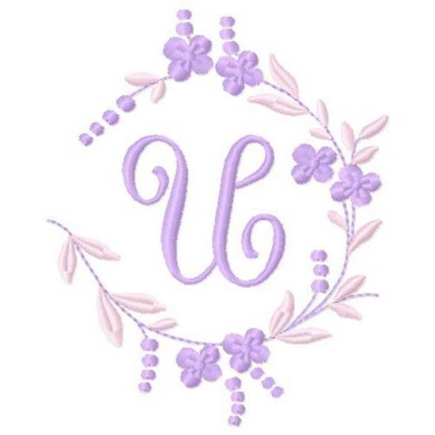 Picture of Floral Monogram U Machine Embroidery Design