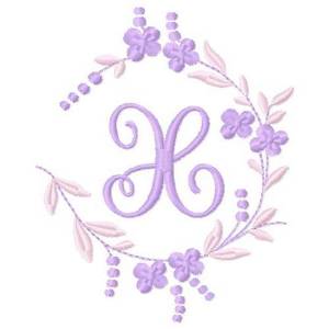Picture of Floral Monogram X Machine Embroidery Design