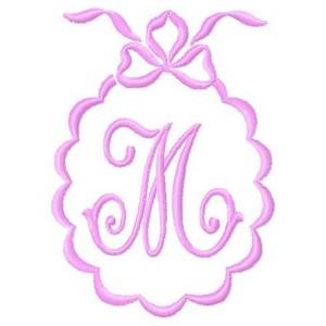 Picture of Scalloped Monogram M Machine Embroidery Design