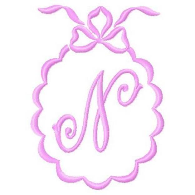 Picture of Scalloped Monogram N Machine Embroidery Design