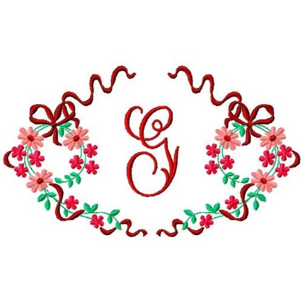 Picture of Floral Monogram G Machine Embroidery Design