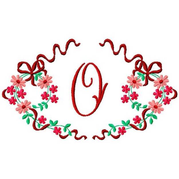 Picture of Floral Monogram O Machine Embroidery Design
