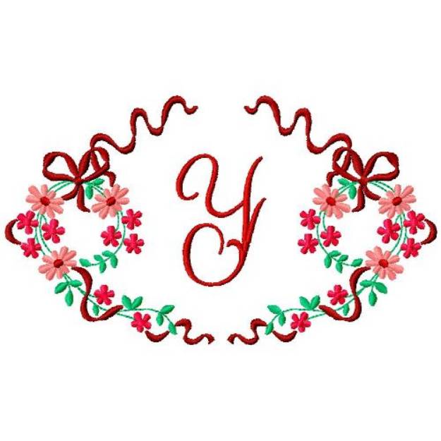 Picture of Floral Monogram Y Machine Embroidery Design