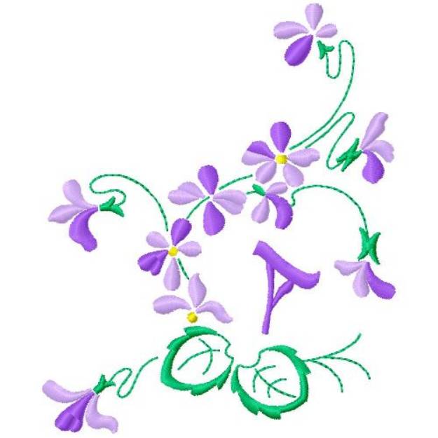 Picture of Floral Monogram A Machine Embroidery Design