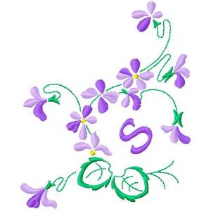 Picture of Floral Monogram S Machine Embroidery Design