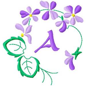 Picture of Floral Monogram A Machine Embroidery Design