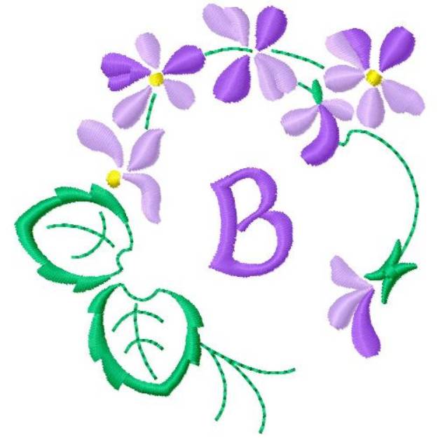 Picture of Floral Monogram B Machine Embroidery Design
