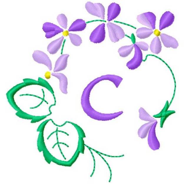 Picture of Floral Monogram C Machine Embroidery Design