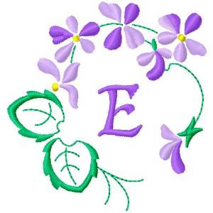 Picture of Floral Monogram E Machine Embroidery Design