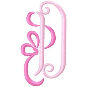 Picture of Bow Monogram D Machine Embroidery Design