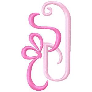 Picture of Bow Monogram J Machine Embroidery Design
