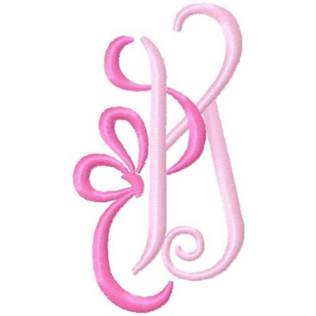 Picture of Bow Monogram K Machine Embroidery Design