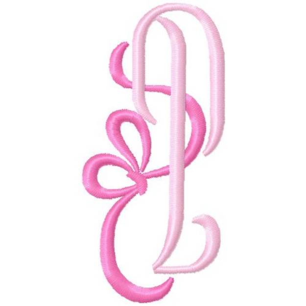 Picture of Bow Monogram T Machine Embroidery Design