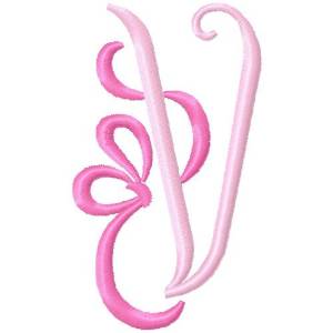 Picture of Bow Monogram V Machine Embroidery Design