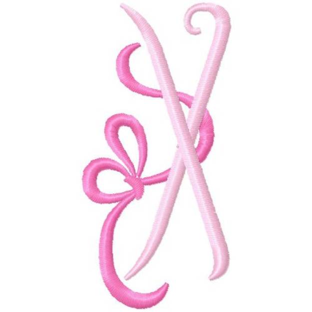 Picture of Bow Monogram X Machine Embroidery Design