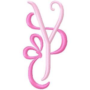 Picture of Bow Monogram Y Machine Embroidery Design