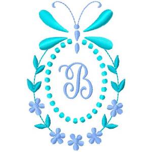 Picture of Butterfly Monogram B Machine Embroidery Design