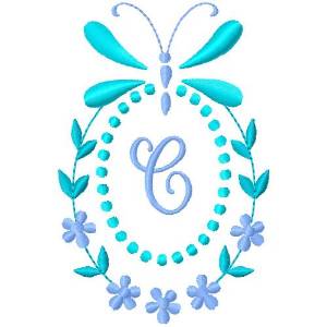 Picture of Butterfly Monogram C Machine Embroidery Design