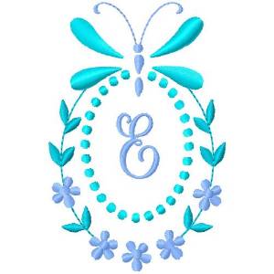 Picture of Butterfly Monogram E Machine Embroidery Design
