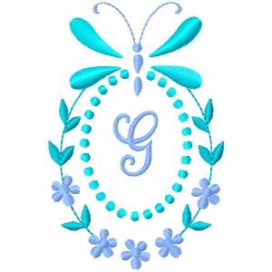 Picture of Butterfly Monogram G Machine Embroidery Design
