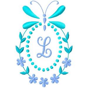 Picture of Butterfly Monogram L Machine Embroidery Design