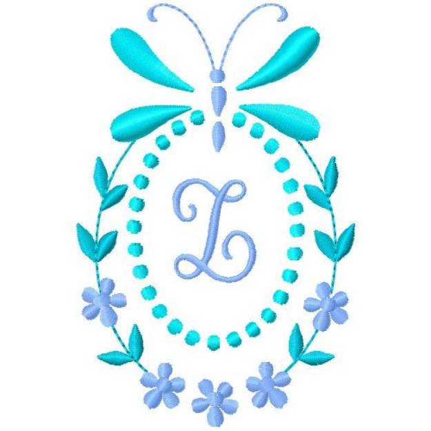 Picture of Butterfly Monogram Z Machine Embroidery Design