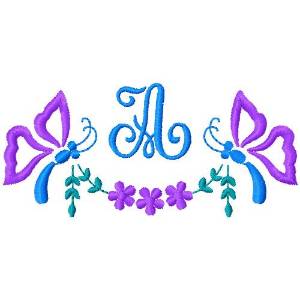 Picture of Butterfly Monogram A Machine Embroidery Design
