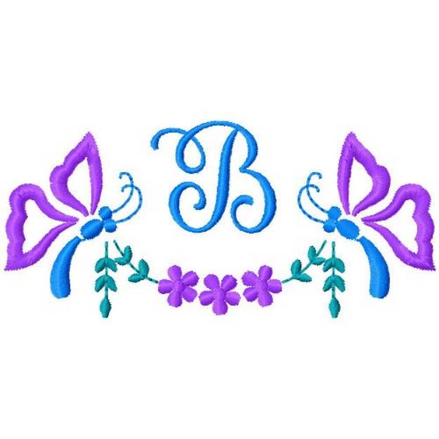 Picture of Butterfly Monogram B Machine Embroidery Design