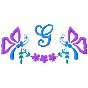 Picture of Butterfly Monogram G Machine Embroidery Design