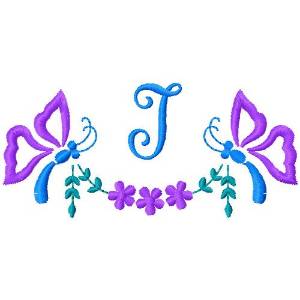 Picture of Butterfly Monogram I Machine Embroidery Design