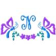 Picture of Butterfly Monogram N Machine Embroidery Design