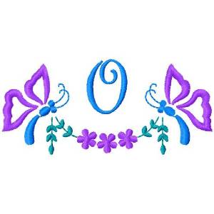 Picture of Butterfly Monogram O Machine Embroidery Design