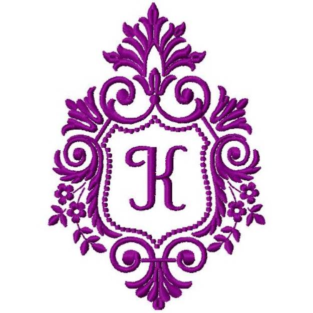 Picture of Crest Monogram K Machine Embroidery Design