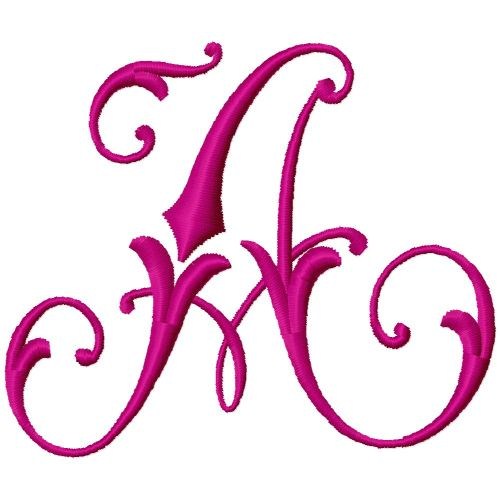 Curly Monogram A Machine Embroidery Design