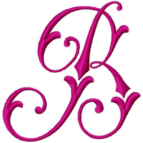 Curly Monogram B Machine Embroidery Design