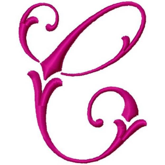 Picture of Curly Monogram  C Machine Embroidery Design