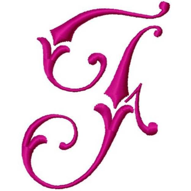 Picture of Curly Monogram F Machine Embroidery Design