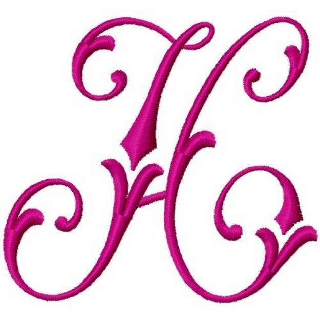 Picture of Curly Monogram H Machine Embroidery Design
