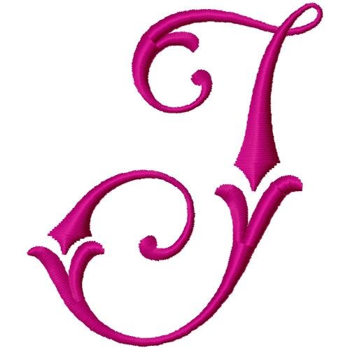 Curly Monogram J Machine Embroidery Design