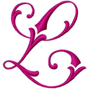 Picture of Curly Monogram L Machine Embroidery Design