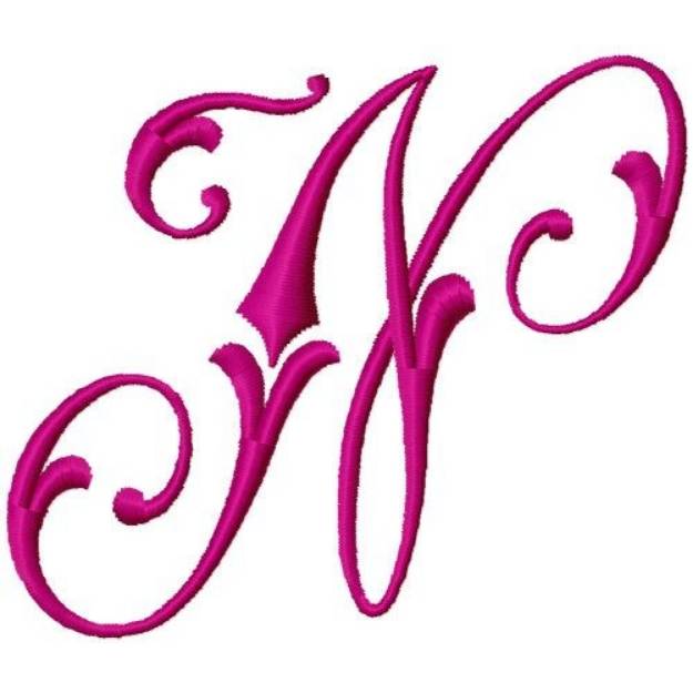Picture of Curly Monogram N Machine Embroidery Design