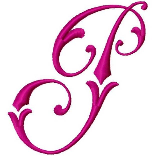Picture of Curly Monogram P Machine Embroidery Design