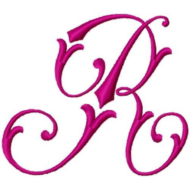 Picture of Curly Monogram R Machine Embroidery Design