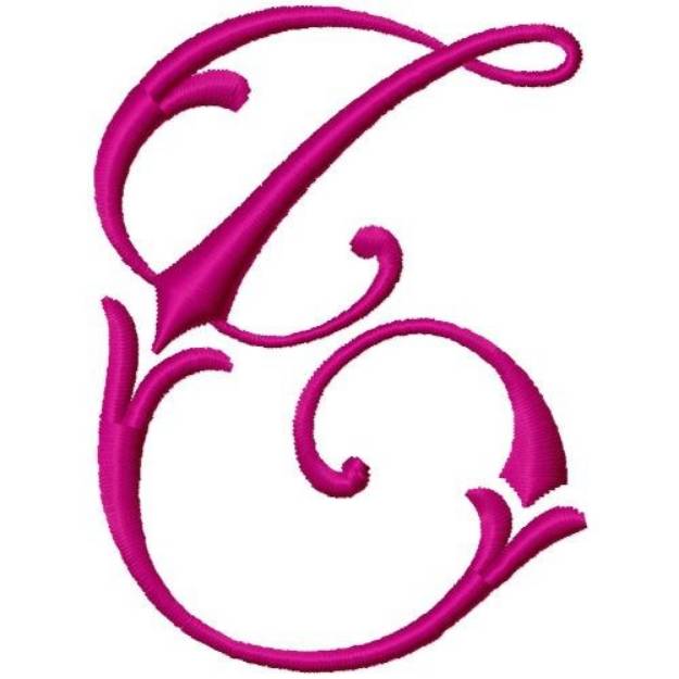 Picture of Curly Monogram T Machine Embroidery Design