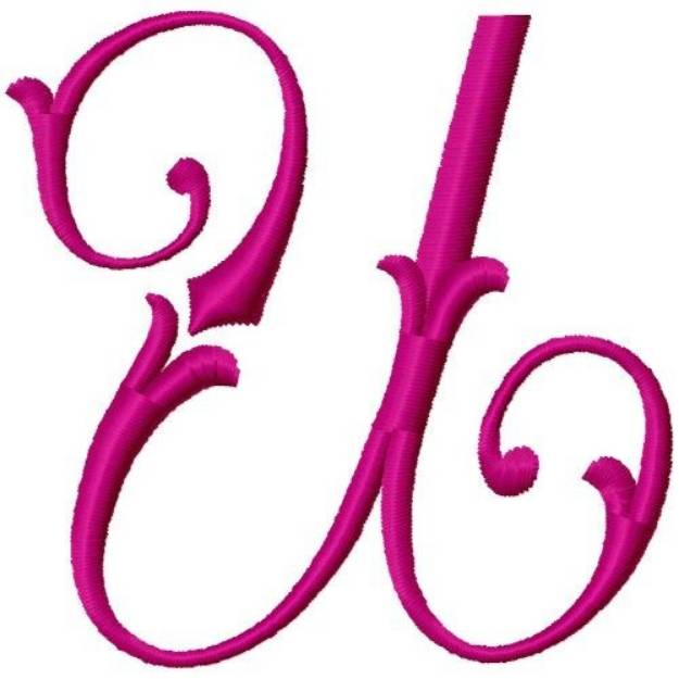 Picture of Curly Monogram U Machine Embroidery Design