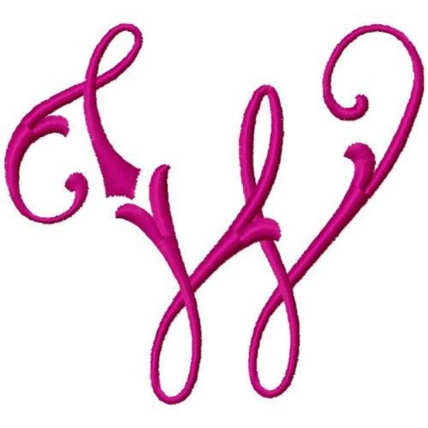 Picture of Curly Monogram W Machine Embroidery Design