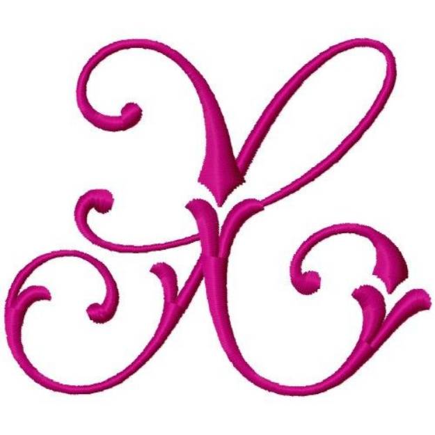 Picture of Curly Monogram X Machine Embroidery Design
