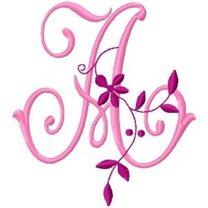Picture of Floral Monogram  A Machine Embroidery Design